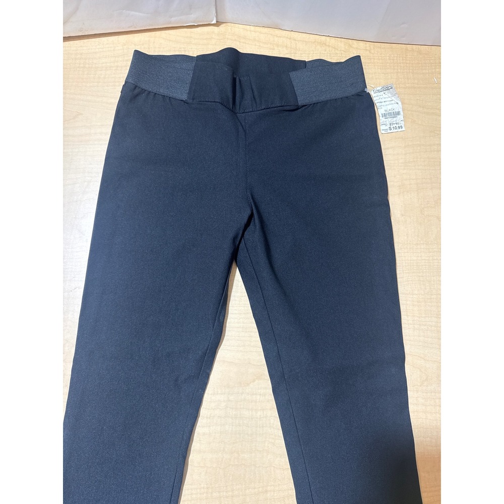 FCNY Womens Skinny Fit Pull On Elastic Waist Pants Black‎ Large NWT
